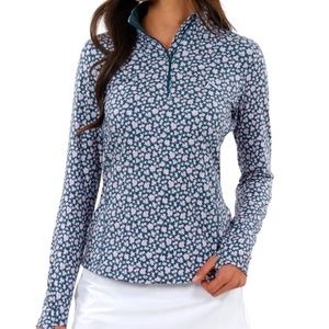 Rhoback Women's Floral Long Sleeve Top - Blue and Pink